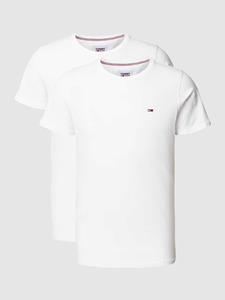 Tommy Jeans Slim fit T-shirt met labelstitching in een set van 2 stuks