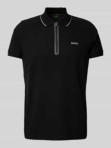 BOSS Green Regular fit poloshirt met structuurmotief, model 'Philix'