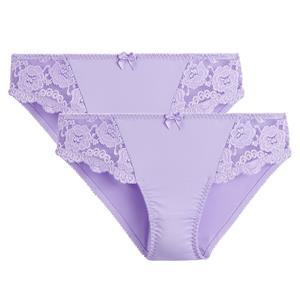 LA REDOUTE COLLECTIONS Set van 2 slips in kant en microvezel, Anthea