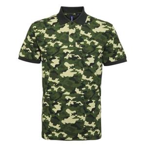 Asquith & Fox herenpoloshirt met korte mouwen en camouflageprint