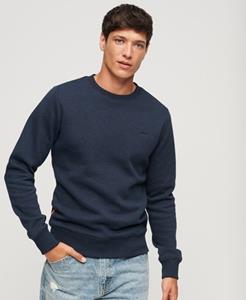 Superdry Mannen Essential Logo Sweatshirt met Ronde Hals Blauw