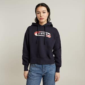 G-Star RAW Old Skool Logo Loose Hoodie - Donkerblauw - Dames