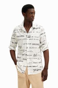 Desigual Langarmshirt met letters - WHITE