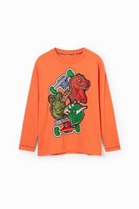 Desigual dinosaurus T-shirt - ORANGE