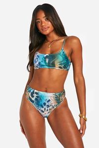 Boohoo Mix & Match Abstracte Dierenprint Bikini Top, Multi