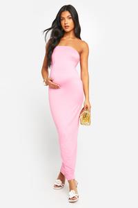 Boohoo Zwangerschap Super Zachte Strapless Maxi Jurk, Pink