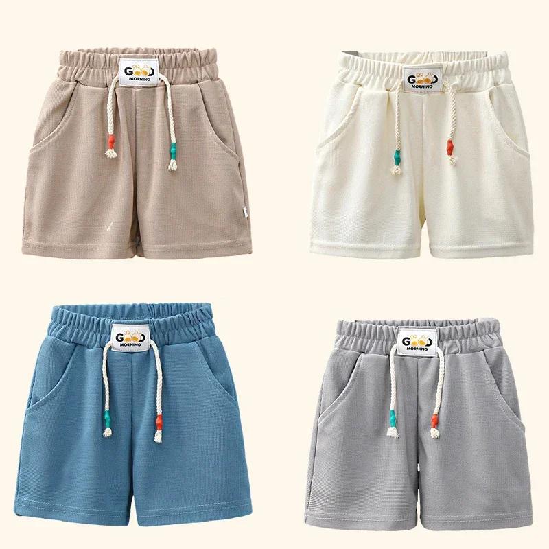 Newage 2024 New Summer Boys Shorts Candy Color Beach Shorts for Kids Casual Elastic Waist Children Short Pants Sport Clothing Outwear