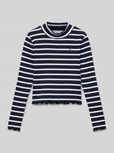 Tommy Hilfiger Teens Shirt met lange mouwen in riblook met opstaande kraag