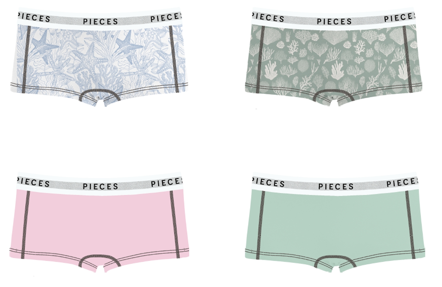 Pieces Pclogo lady ocean 4 pack bc