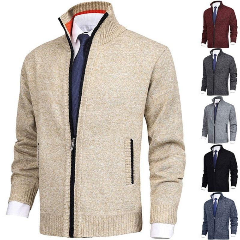 TOP COOL FASHION Vintage Knitted Cardigan Jackets for Men Winter Casual Long Sleeve Turn-down Collar Sweater Coats Autumn Fashion Outerwear