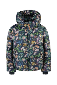 Like Flo Meisjes winterjas kort met capuchon paisley