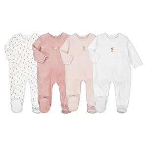 LA REDOUTE COLLECTIONS Set van 4 pyjama's in fluweel, bloemmotief