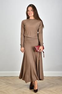 Extreme Cashmere lange rok Spin met elastische tailleband chai