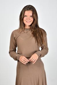 Extreme Cashmere trui Elleni met lange mouwen en ronde hals chai