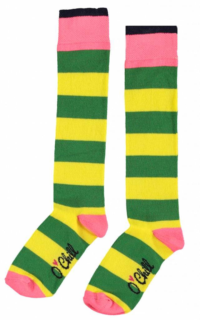 O'Chill Meiden gestreepte sokken yellow green