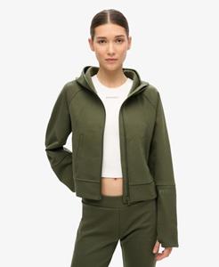 Superdry Vrouwen Sport Tech Relaxed Hoodie met Rits Khaki