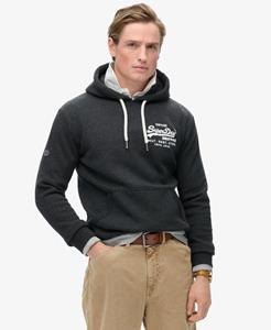 Superdry Mannen Hoodie met Classic Vintage-logo Zwart