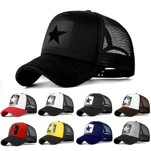 Mango Event Five-pointed star printed baseball cap spring summer breathable net caps men women outdoor sun shade hat adjustable wild hats