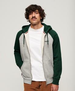 Superdry Mannen Essential Baseball-hoodie met Rits Groen