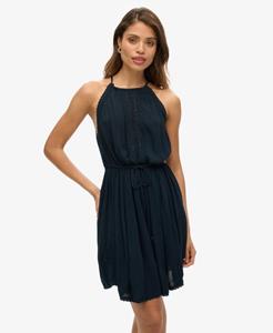 Superdry Vrouwen Ibiza Mini-jurk met Halternek Blauw