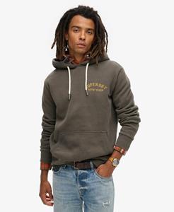 Superdry Mannen Tattoo Hoodie met Losse Pasvorm en Print op de Achterkant Zwart