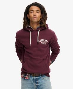 Superdry Mannen Tattoo Hoodie met Losse Pasvorm en Print op de Achterkant Paars