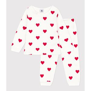 PETIT BATEAU 2-delige Pyjama in molton, hartenprint