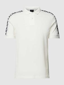 Armani Exchange Poloshirt met labelopschrift, model 'Shoulder Piping'