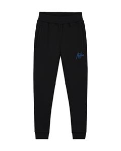 Malelions Sweat broek signature gestreept - Zwart / Kobalt blauw