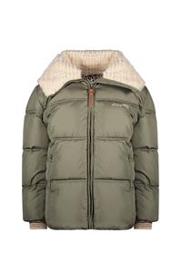 Like Flo Meisjes winterjas fancy met capuchon - Amaya - Army groen