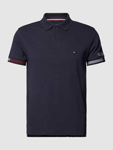 Tommy Hilfiger Slim fit poloshirt met labelstitchings, model 'FLAG CUFF'