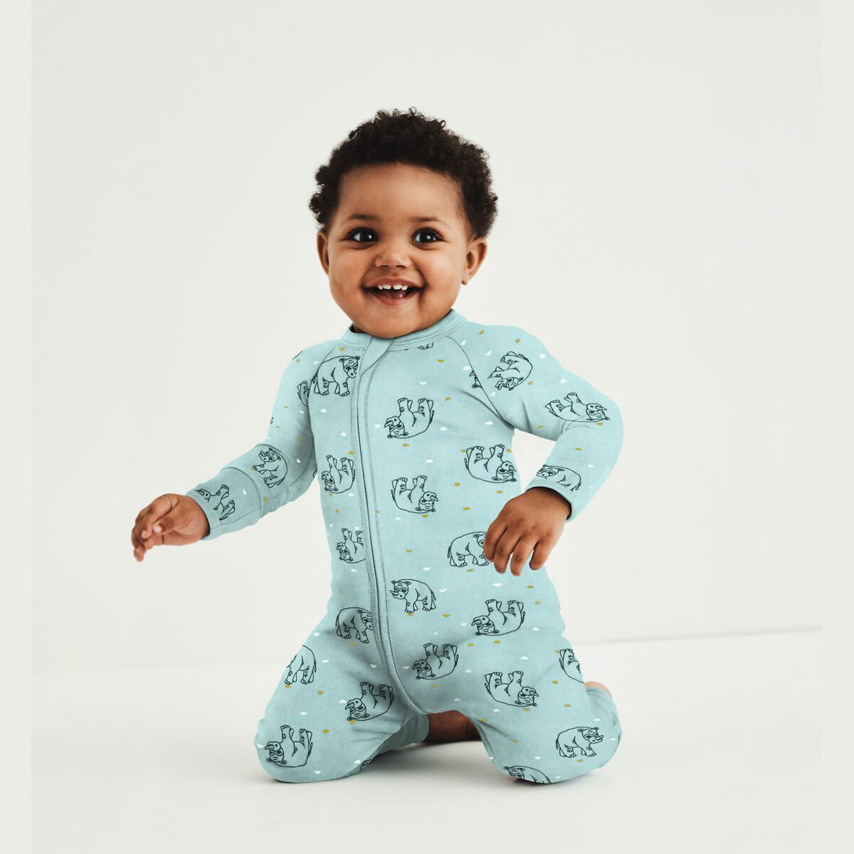 DIM BABY Pyjama in fluweel met rits