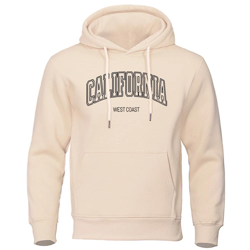 Boutique sports suit series 2 U.S.A California West Coast Letter Print Male Hoodie Loose Oversized Hooded Fashion Breathable Sweatshirts Hip Hop Street Coats