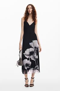 Desigual Midi-jurk klaprozen - BLACK