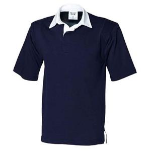 FRONT ROW heren zwaargewicht rugbypoloshirt met korte mouwen