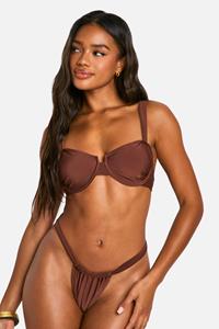 Boohoo Bikini Top Met Beugel, Chocolate