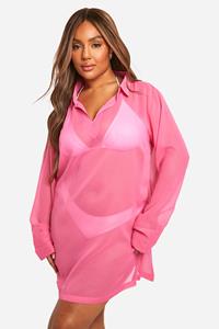 Boohoo Plus Cover-Up Strand Kaftan, Pink