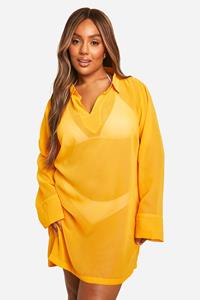 Boohoo Plus Cover-Up Strand Kaftan, Orange