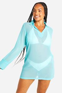 Boohoo Plus Cover-Up Strand Kaftan, Aqua