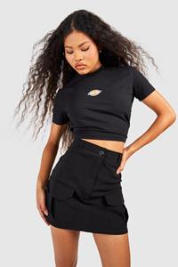 Boohoo Stretch Cargo Mini Rokje, Black