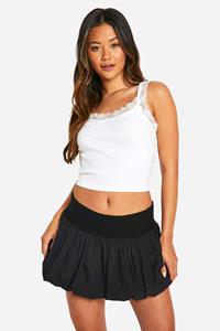 Boohoo Katoenen Mini Rokje, Black