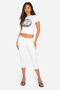 Boohoo Super Stretch Capri Broek, Ivory