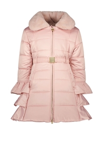 Le Chic Meisjes winterjas ruffel bouquet cotton candy