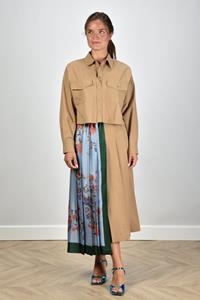 Max Mara Weekend  asymmetrische rok Operoso met sjaal print beige