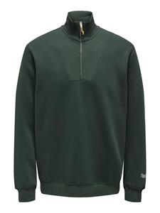 Only & Sons Onsriley reg 14 zip high neck swt donker