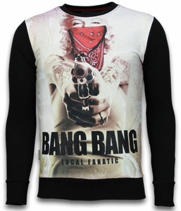 Local Fanatic Monroe bang bang digital rhinestone sweater