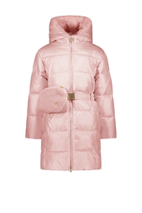 Le Chic Meisjes winterjas met riem en furry tas birdo cotton candy