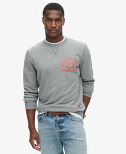 Superdry Mannen Track & Field Sweatshirt met Afbeelding en Ronde Hals Lichtgrijs