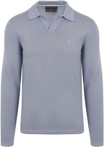 Marc O'Polo Longsleeve Poloshirt Riva Lichtblauw