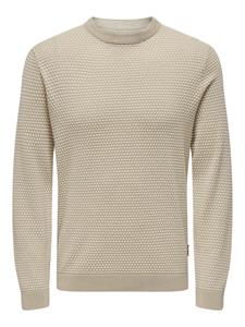 Only and Sons Onstapa Reg 12 Struc Ls Crew Knit N: